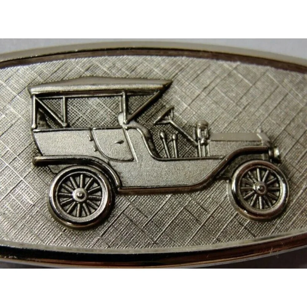 Vintage Anson Money Clip Antique Car Silver Tone Used